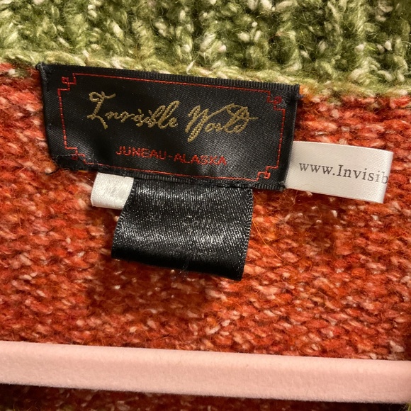 Invisible World Sweater Women Medium Wool Blend Zip Up Patchwork Jacket Handmade - Picture 3 of 7